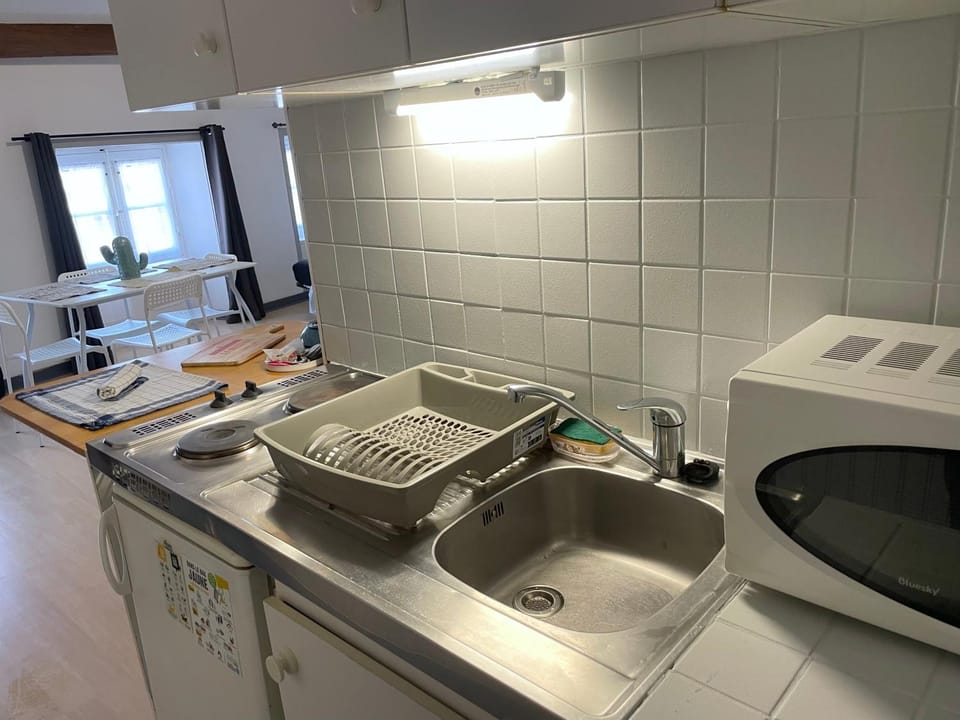 Kitchen or kitchenette, minibar, stove