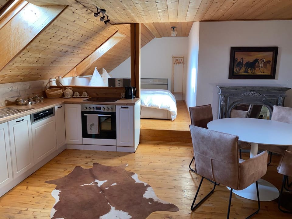 Kitchen or kitchenette, Dining area, dishwasher, stove