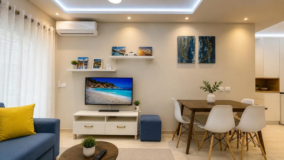 Communal lounge/ TV room, TV and multimedia, Living room, Seating area, Dining area, Evening entertainment, air conditioner