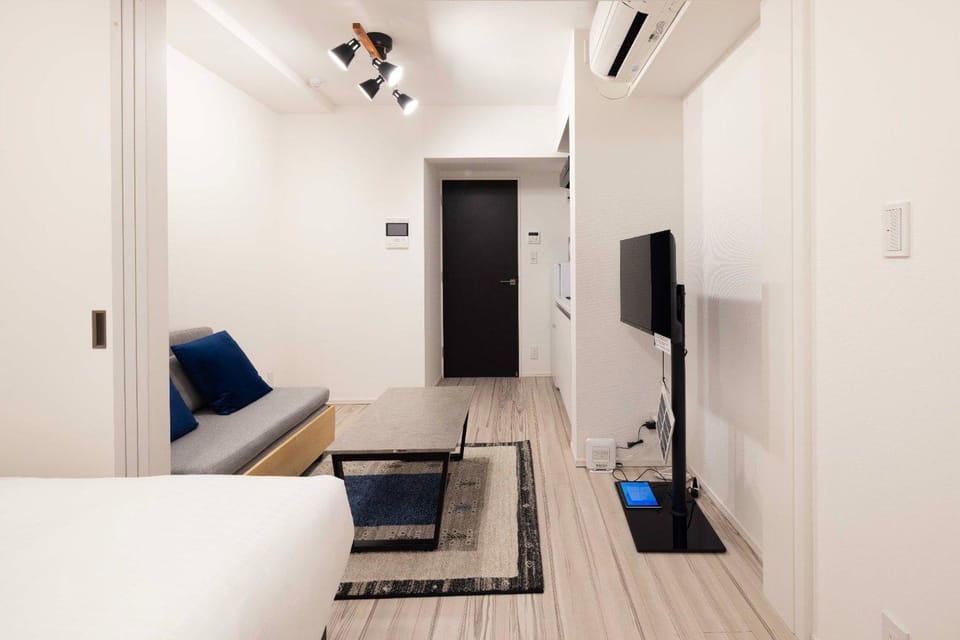 Bed, TV and multimedia, Living room, Photo of the whole room, Seating area, air conditioner