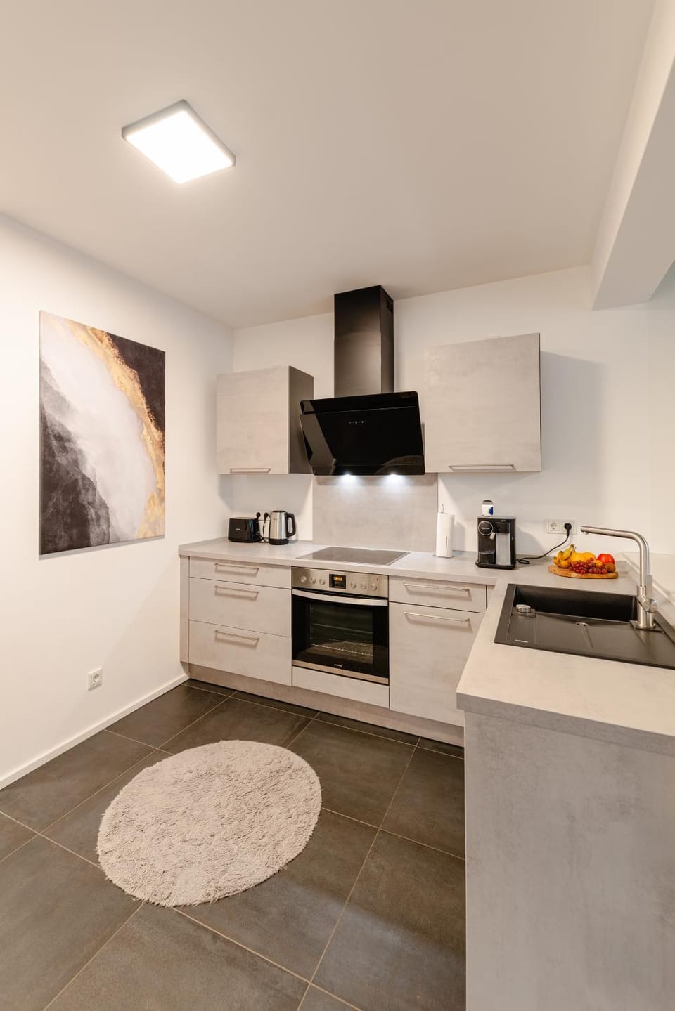 Kitchen or kitchenette, dishwasher, toaster