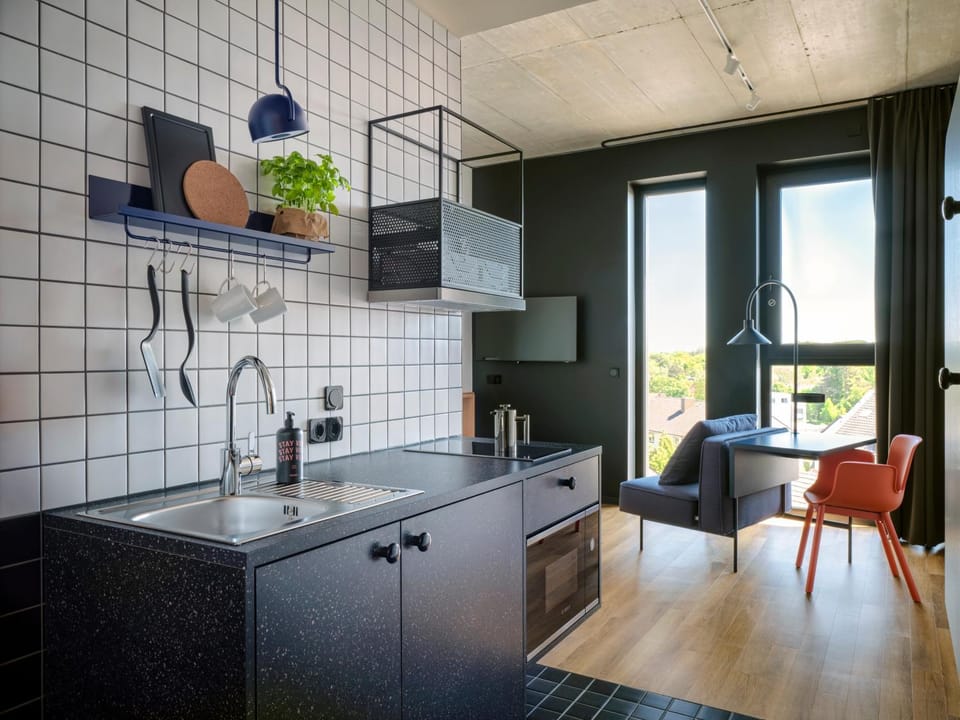 Living room, kitchen