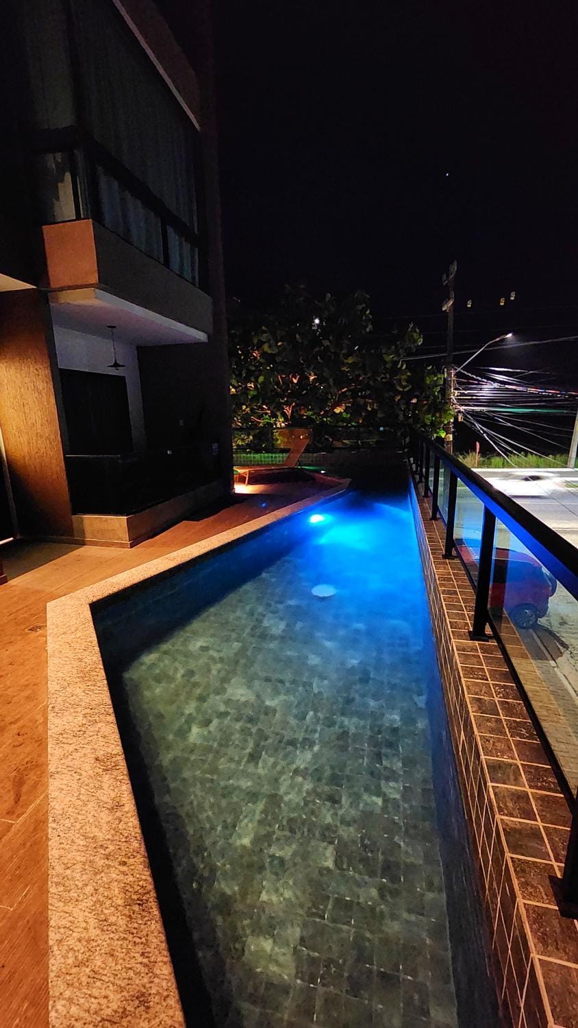 Night, Pool view, Swimming pool
