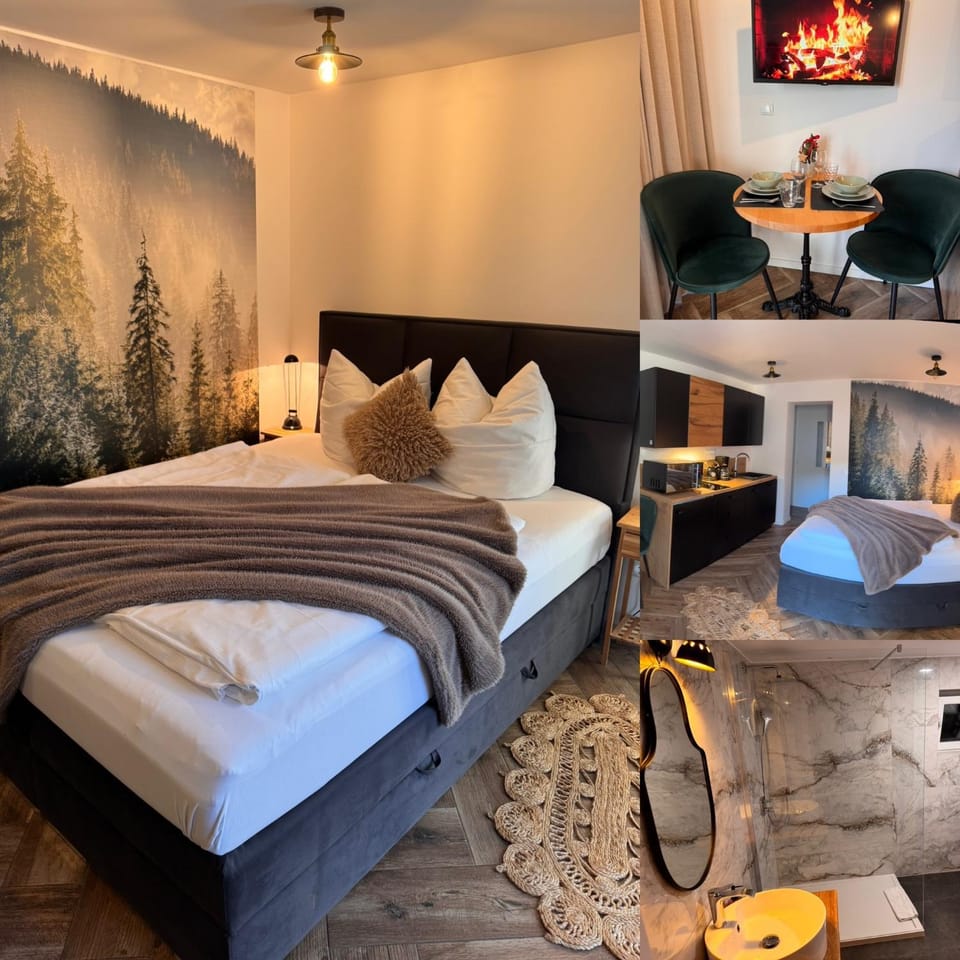 Bed, Living room, Photo of the whole room, Seating area, Bedroom