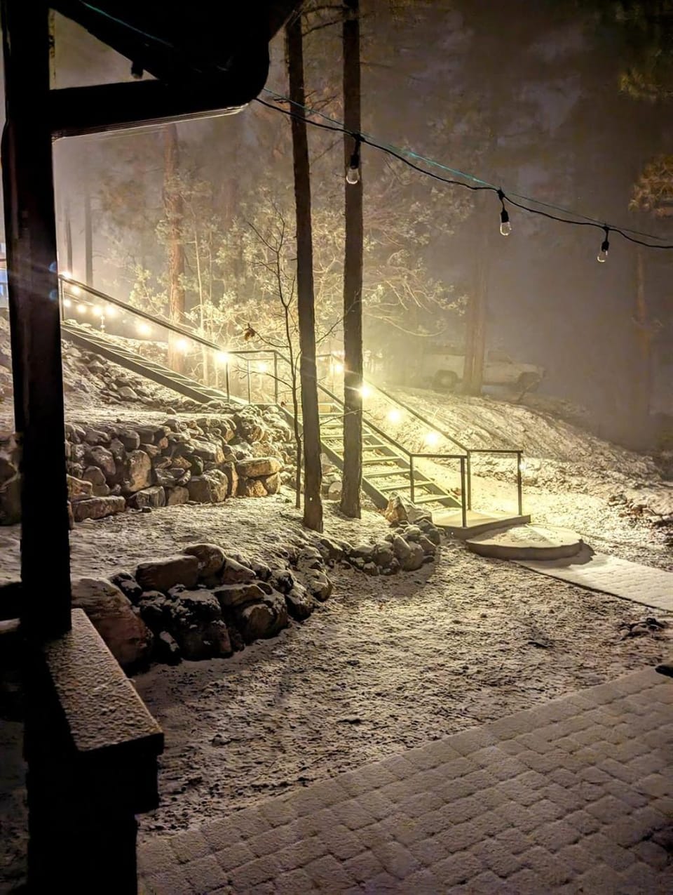 Night, Natural landscape, Winter