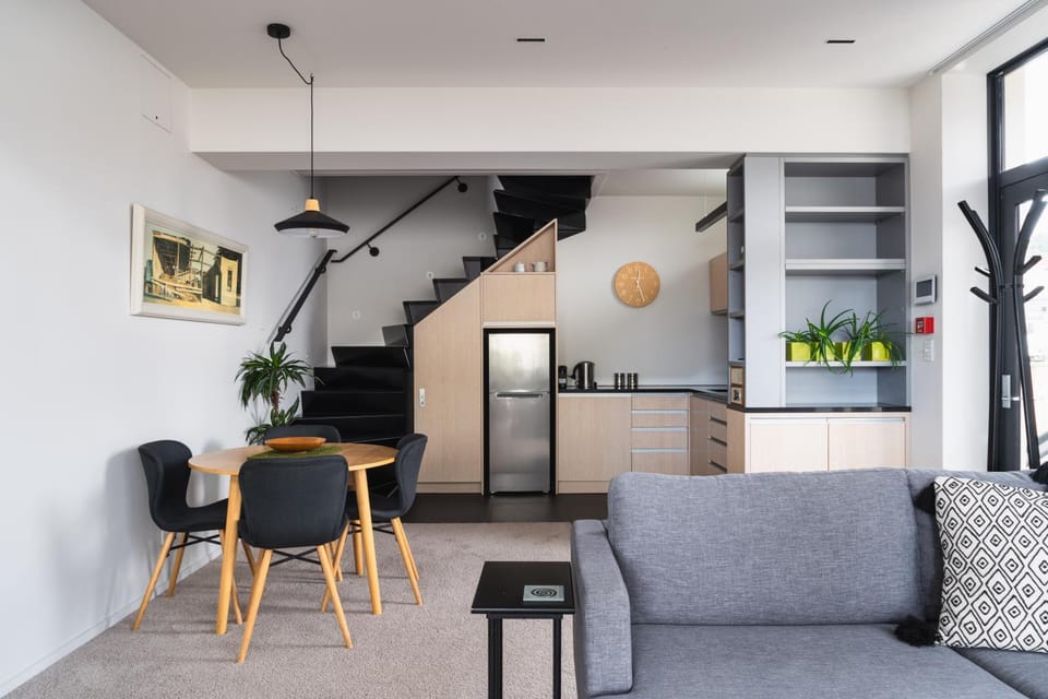 Kitchen or kitchenette, Living room, Seating area