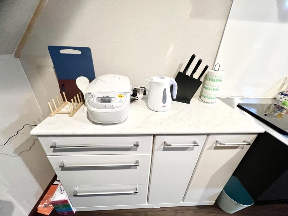 Kitchen or kitchenette, minibar, stove, toaster