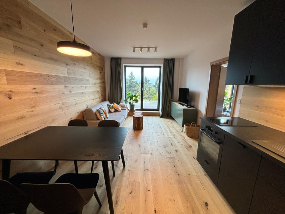Kitchen or kitchenette, Living room, Dining area