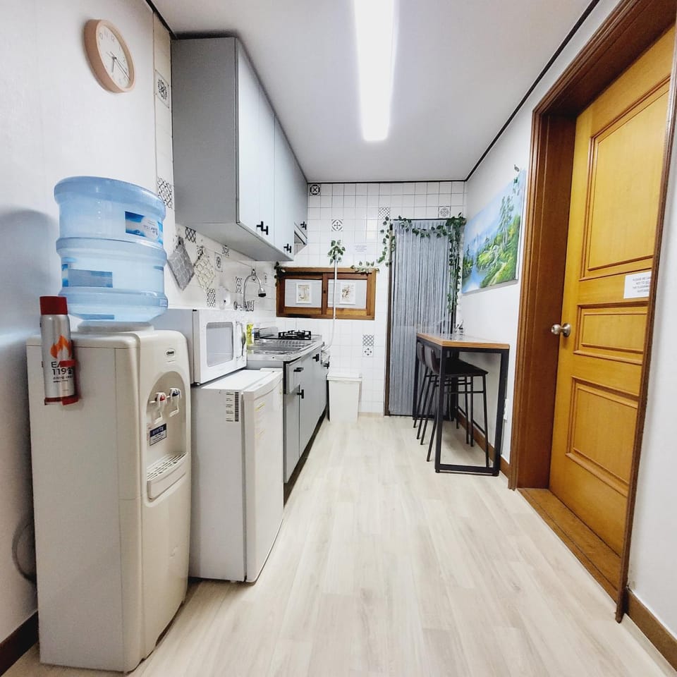 Kitchen or kitchenette, minibar, stove, dryer
