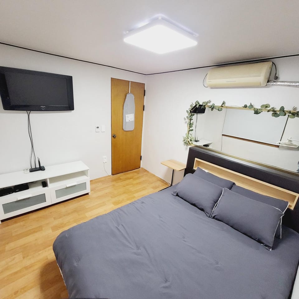 Bed, TV and multimedia, Photo of the whole room, Bedroom, air conditioner