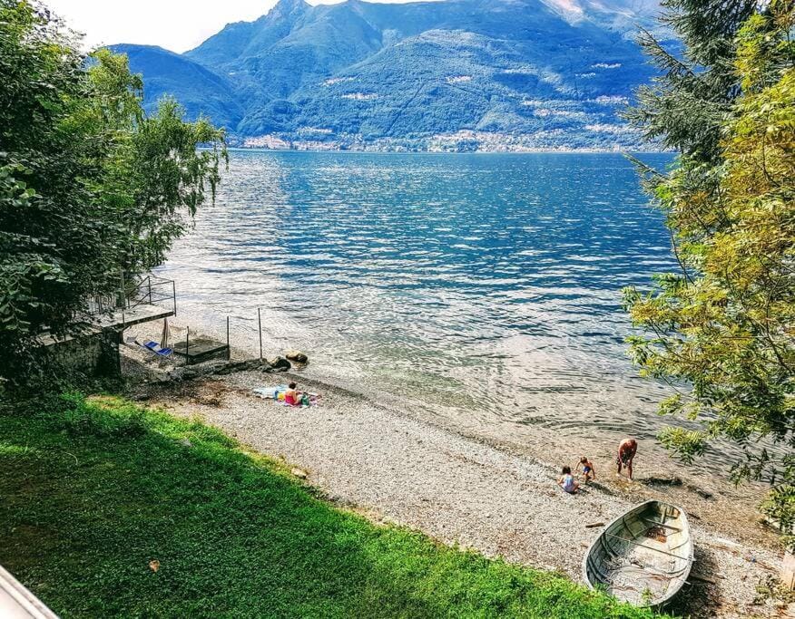 Day, Natural landscape, Beach, Lake view, Mountain view