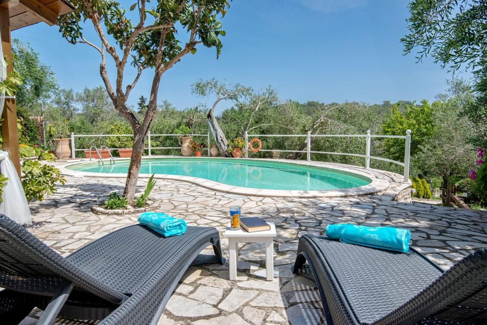 Patio, Spring, Day, Natural landscape, Garden, Garden view, Pool view, Swimming pool, sunbed