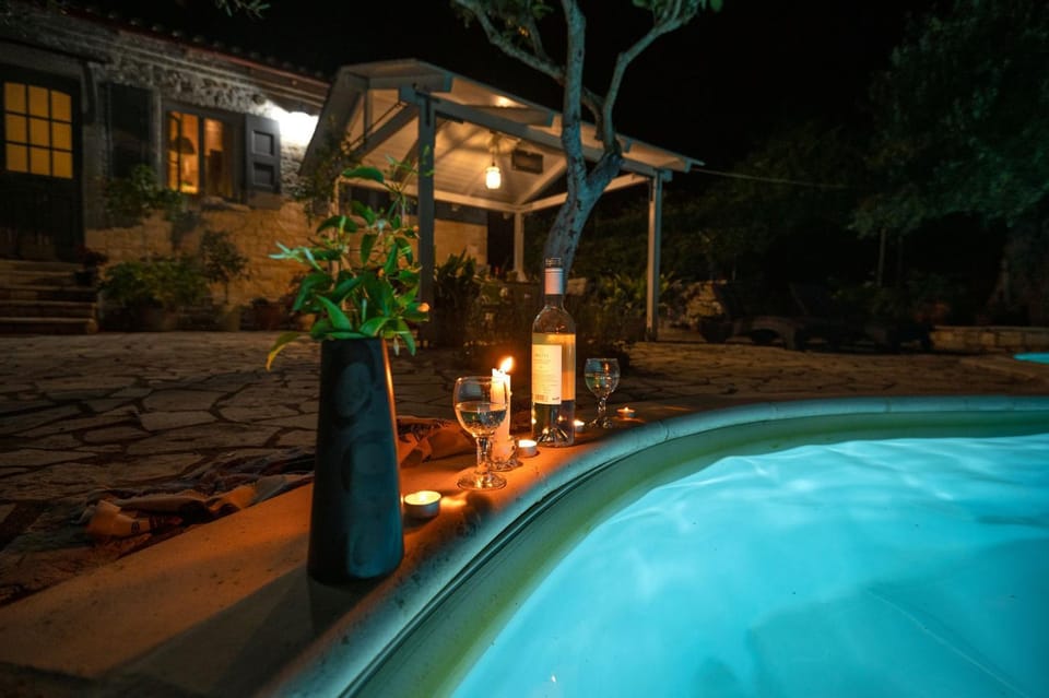 Patio, Patio, Night, Summer, Pool view, Swimming pool