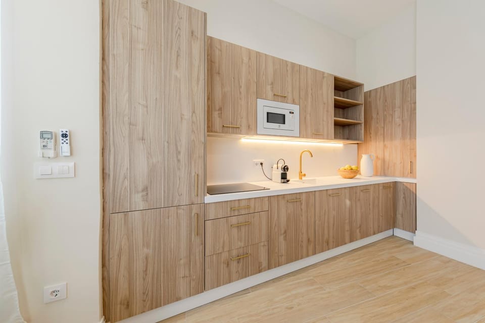 Kitchen or kitchenette, minibar, stove