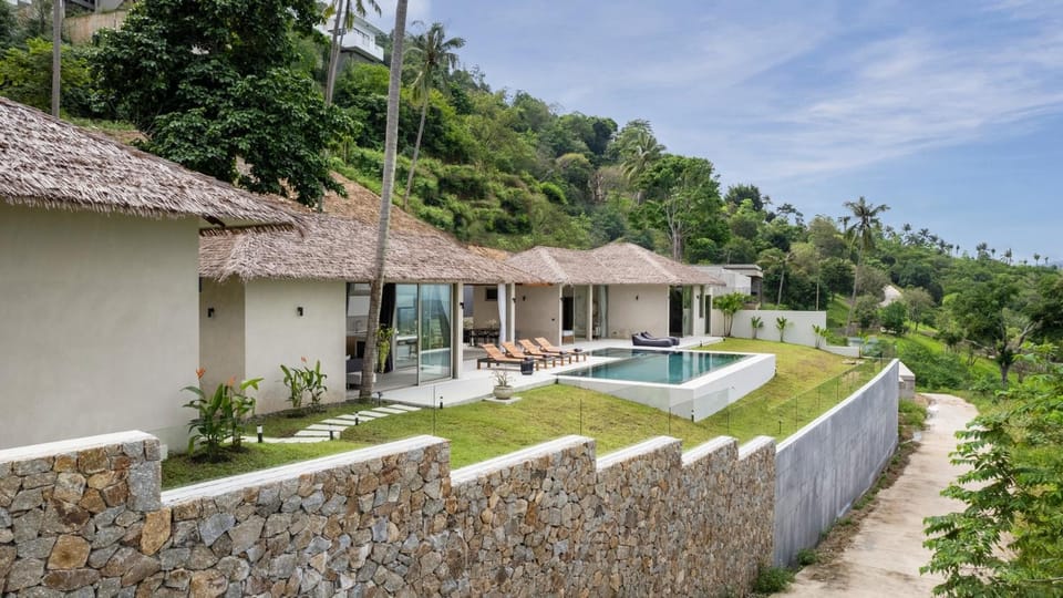 Property building, Spring, Day, View (from property/room), Garden view, Mountain view, Swimming pool