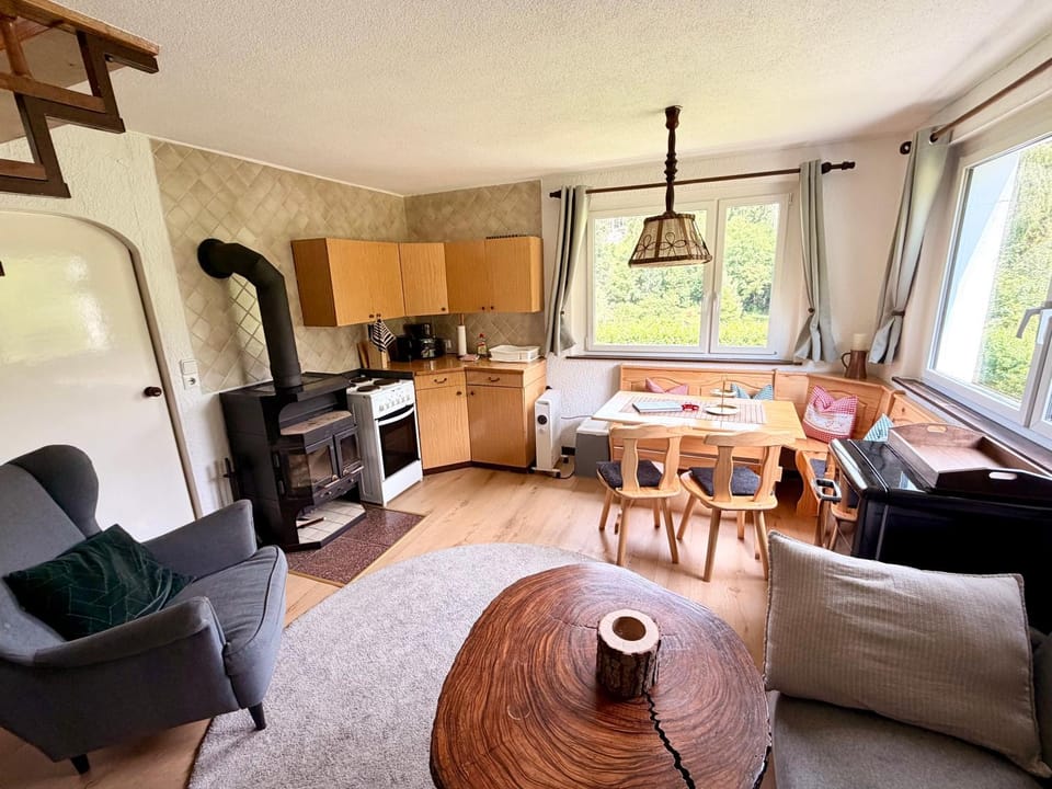 Living room, kitchen