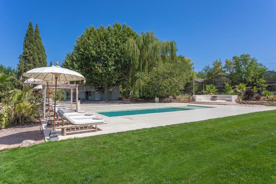 Property building, Living room, Swimming pool