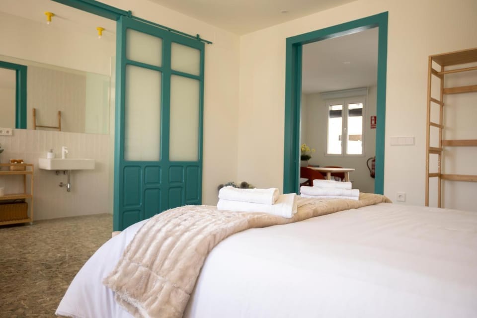 Property building, Living room, Bedroom