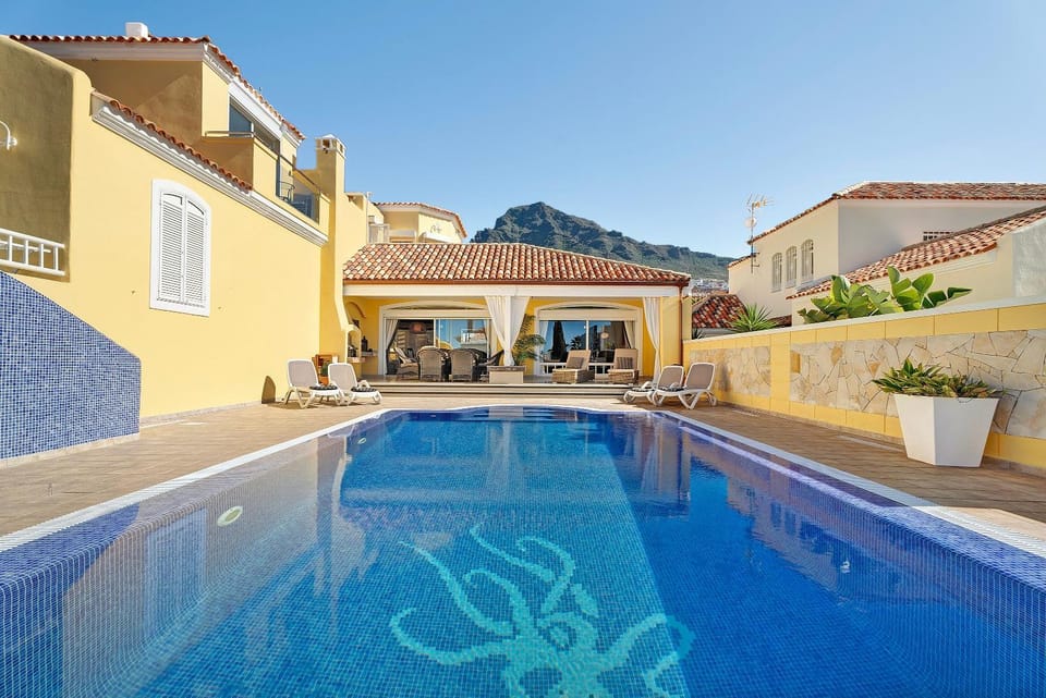 Property building, Living room, Swimming pool