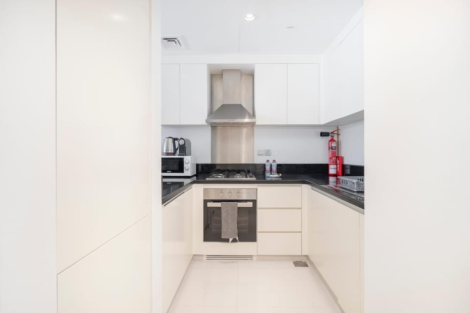 Kitchen or kitchenette, dishwasher, oven, stove, toaster