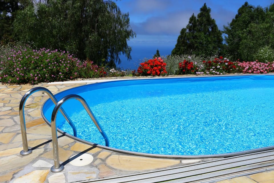 Day, Natural landscape, Garden, Pool view, Swimming pool