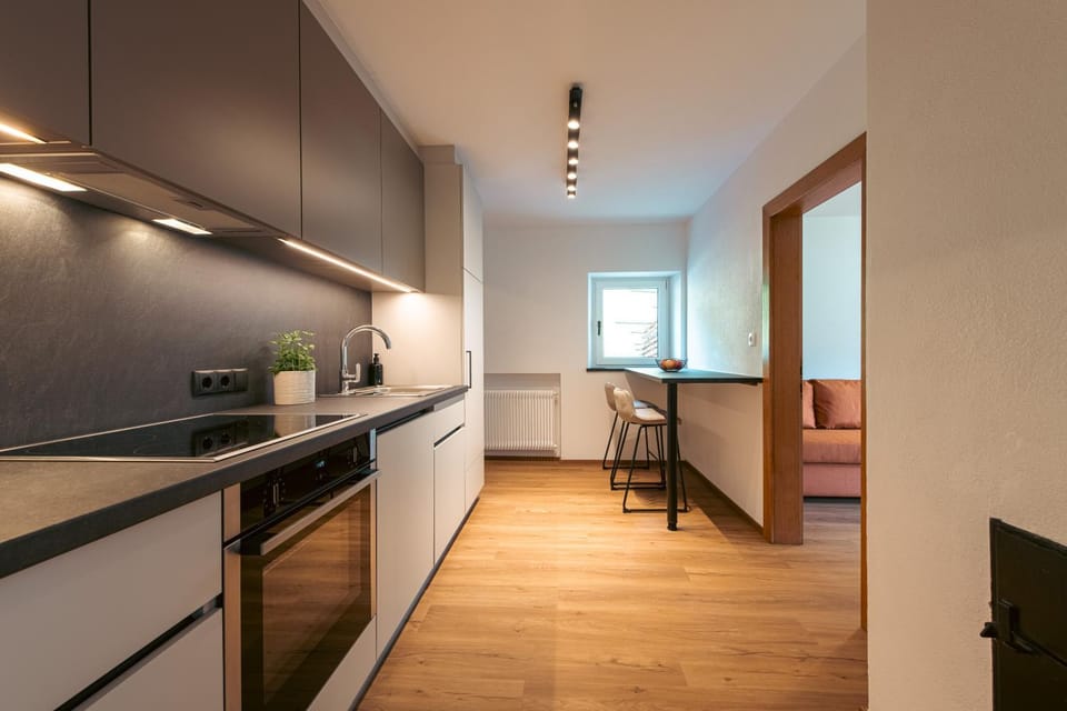 Kitchen or kitchenette, stove, kitchen