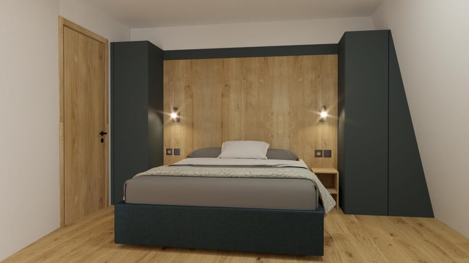 Bed, Photo of the whole room, Bedroom, wardrobe