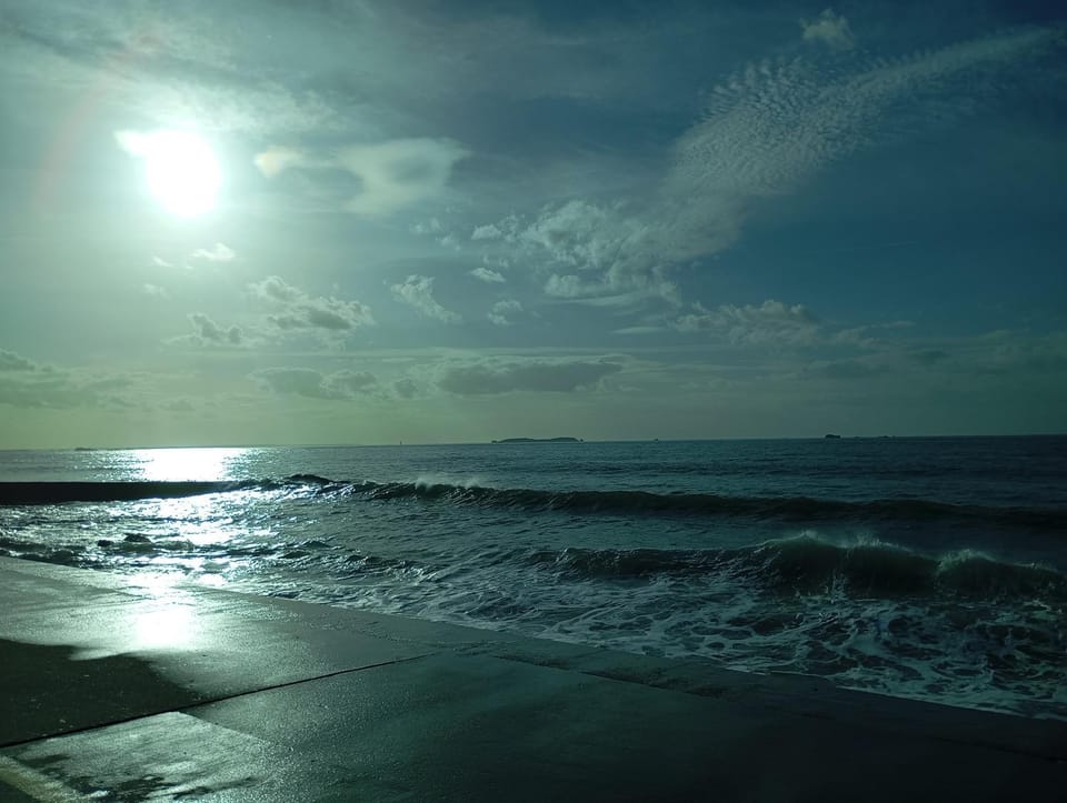 Natural landscape, Beach, Sea view, Sunset