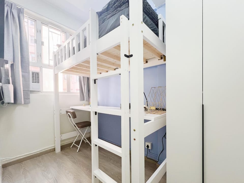 Bed, Bedroom, bunk bed, air conditioner