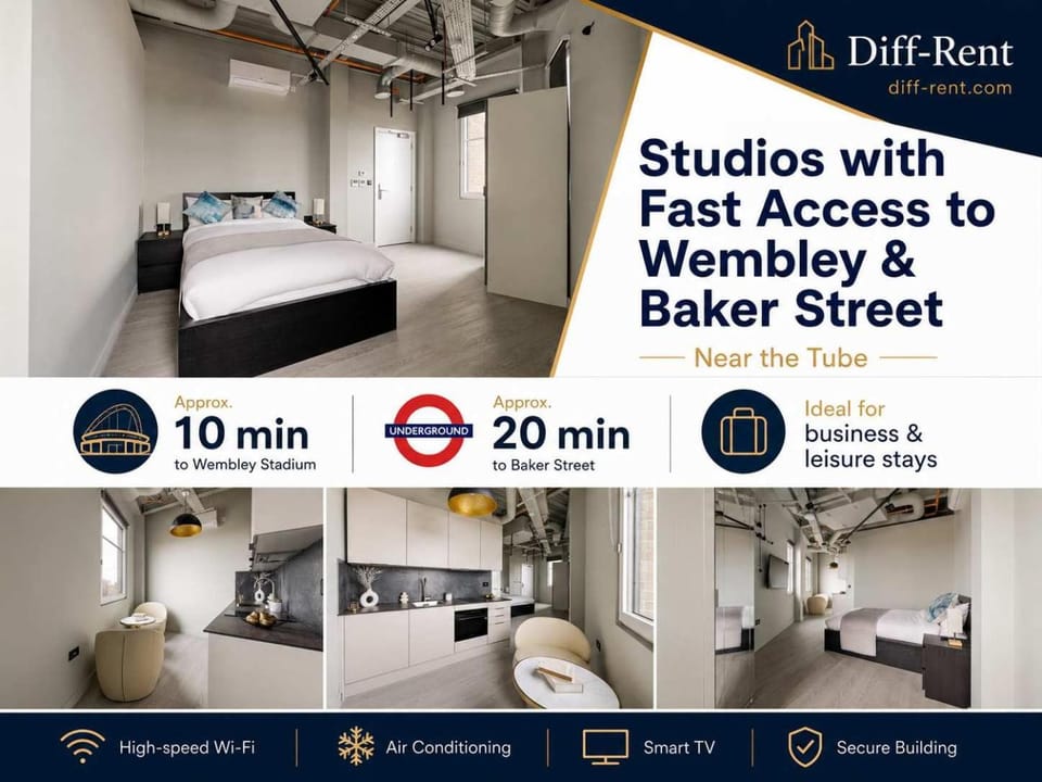 Diff-Rent Studios with gym & Fast Access to Central London & Wembley Apartment in Harrow