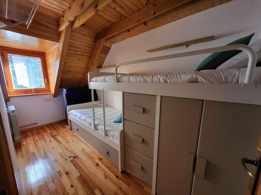 Bed, Photo of the whole room, Bedroom, bunk bed, wardrobe