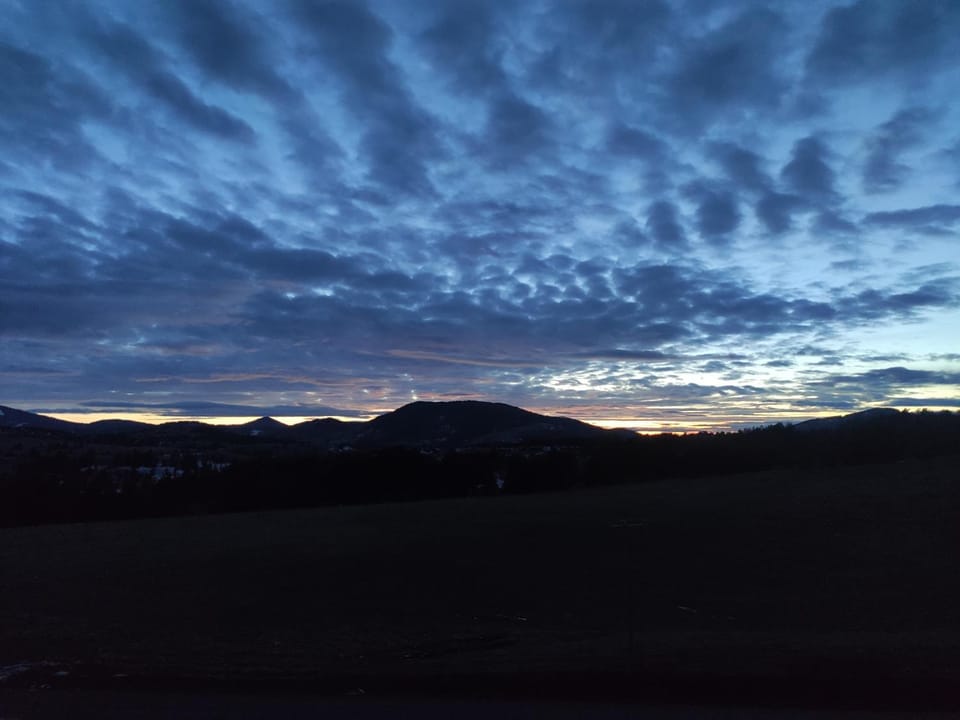 Natural landscape, Mountain view, Sunset