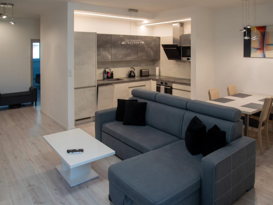 Living room, kitchen