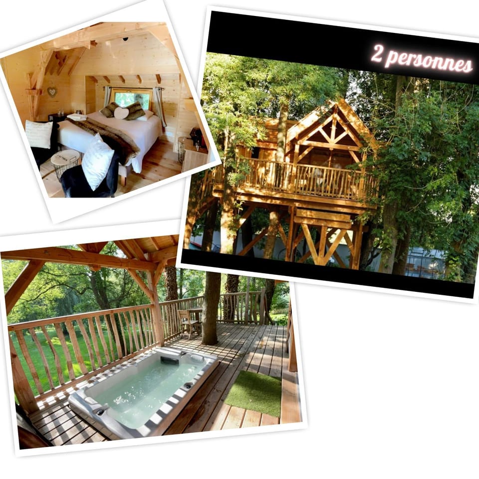 Cabane perchée luxe avec jacuzzi Domaine du Marais Maisse Luxury tent in Île-de-France