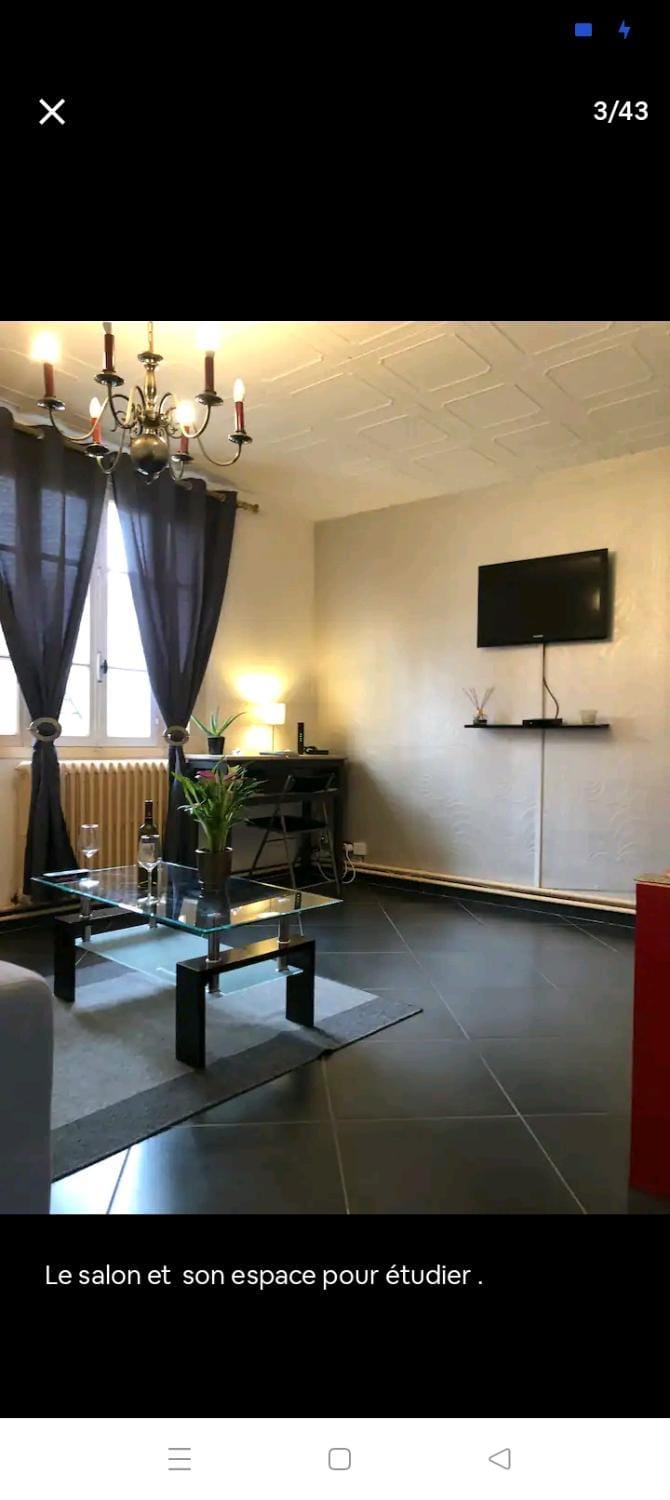 Le Black & White F 2 de 55 m 2 (4 pers). Apartment in Moulins