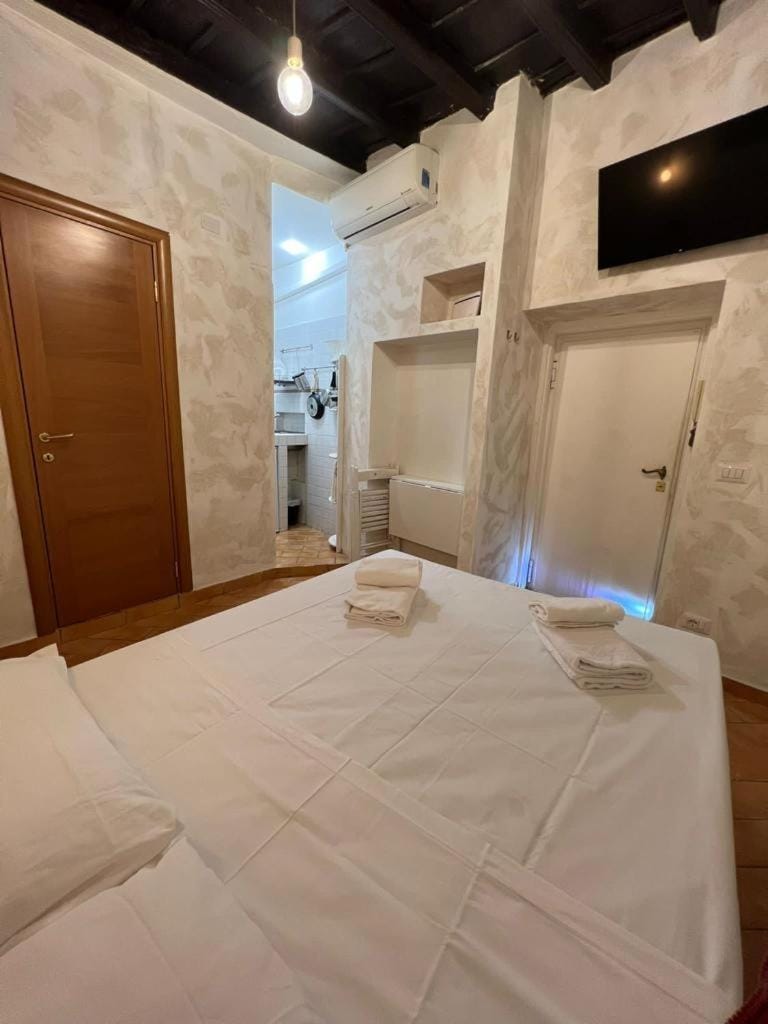 Bed, TV and multimedia, Kitchen or kitchenette, Photo of the whole room, towels