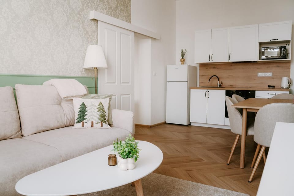 Living room, kitchen
