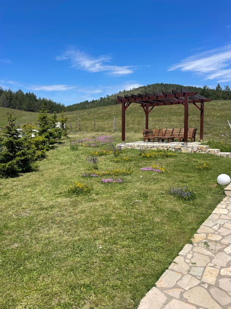 Natural landscape, Garden, Seating area, Garden view