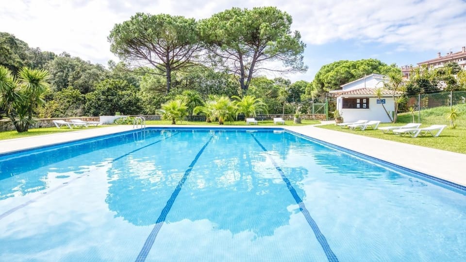 Property building, Living room, Swimming pool