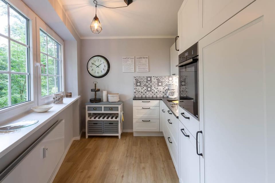 Kitchen or kitchenette, dishwasher, stove