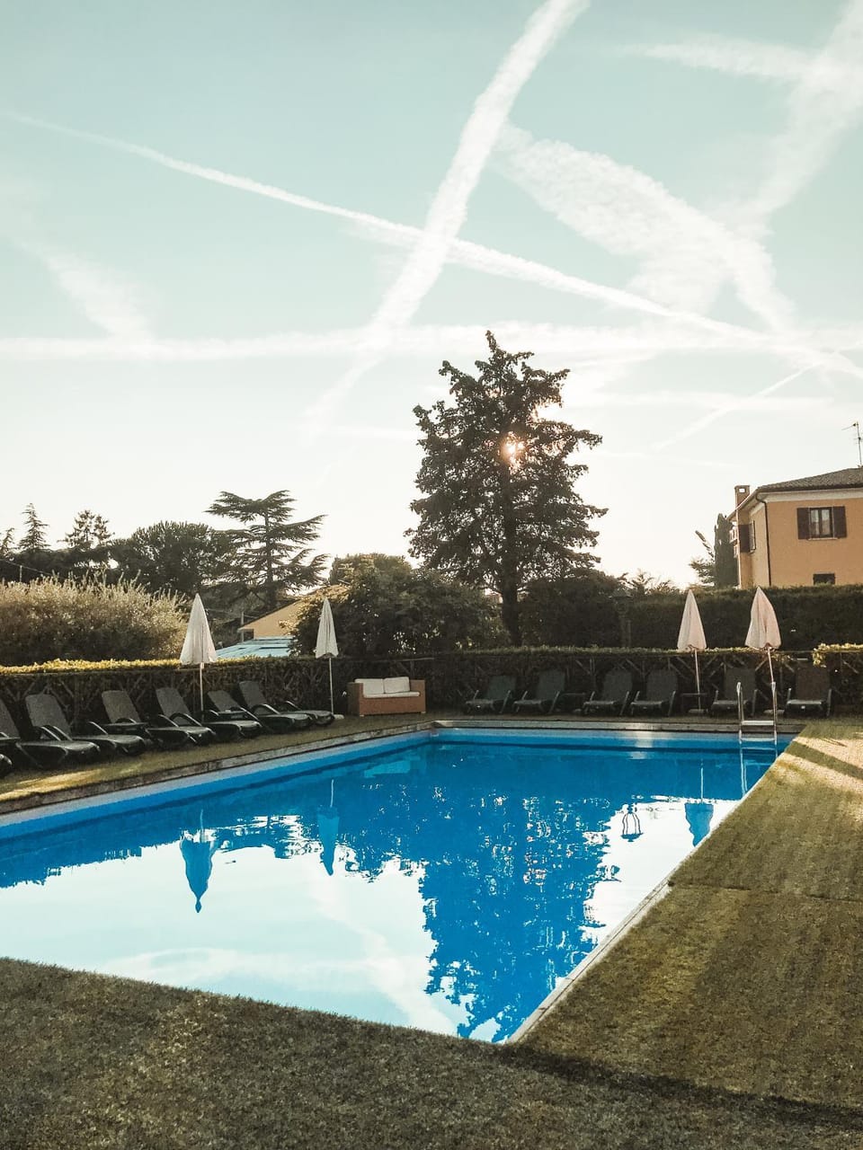 Swimming pool, Swimming pool, Sunset