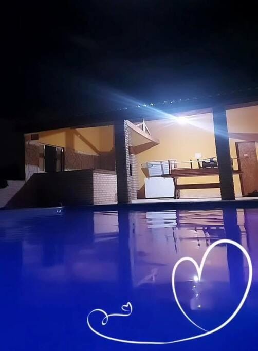 Night, Pool view, Swimming pool