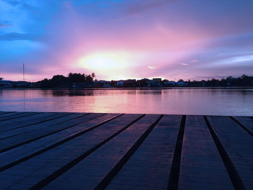 On site, River view, Sunset