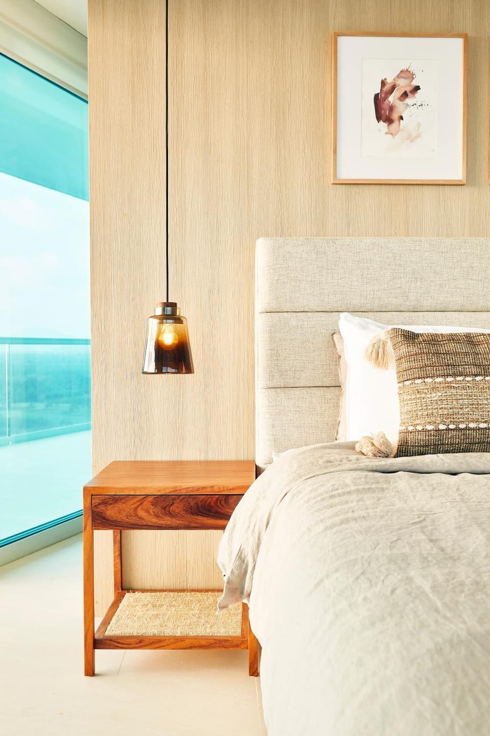 Bed, Natural landscape, Photo of the whole room, Bedroom, Sea view