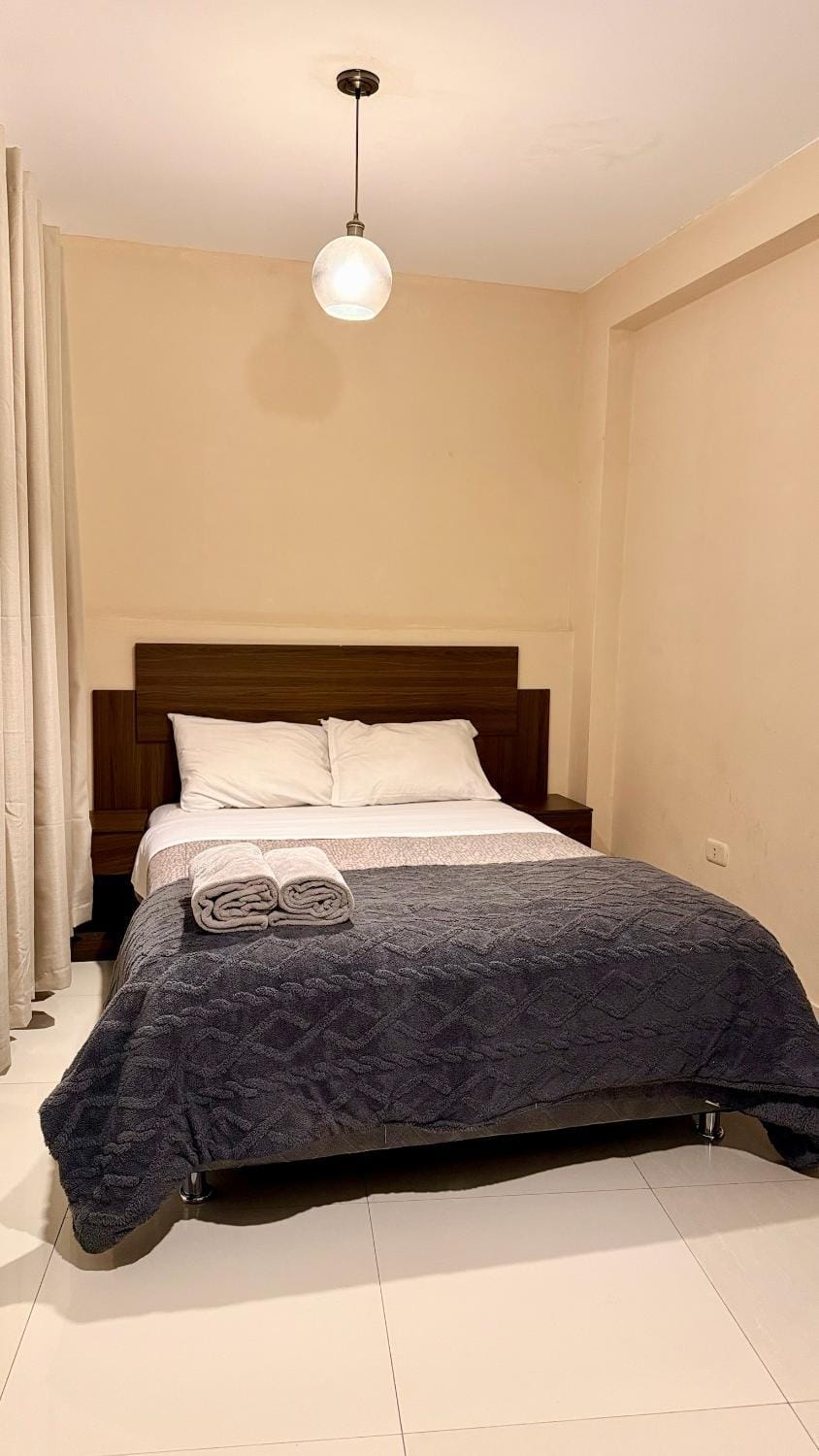 Bed, Photo of the whole room, Bedroom, towels