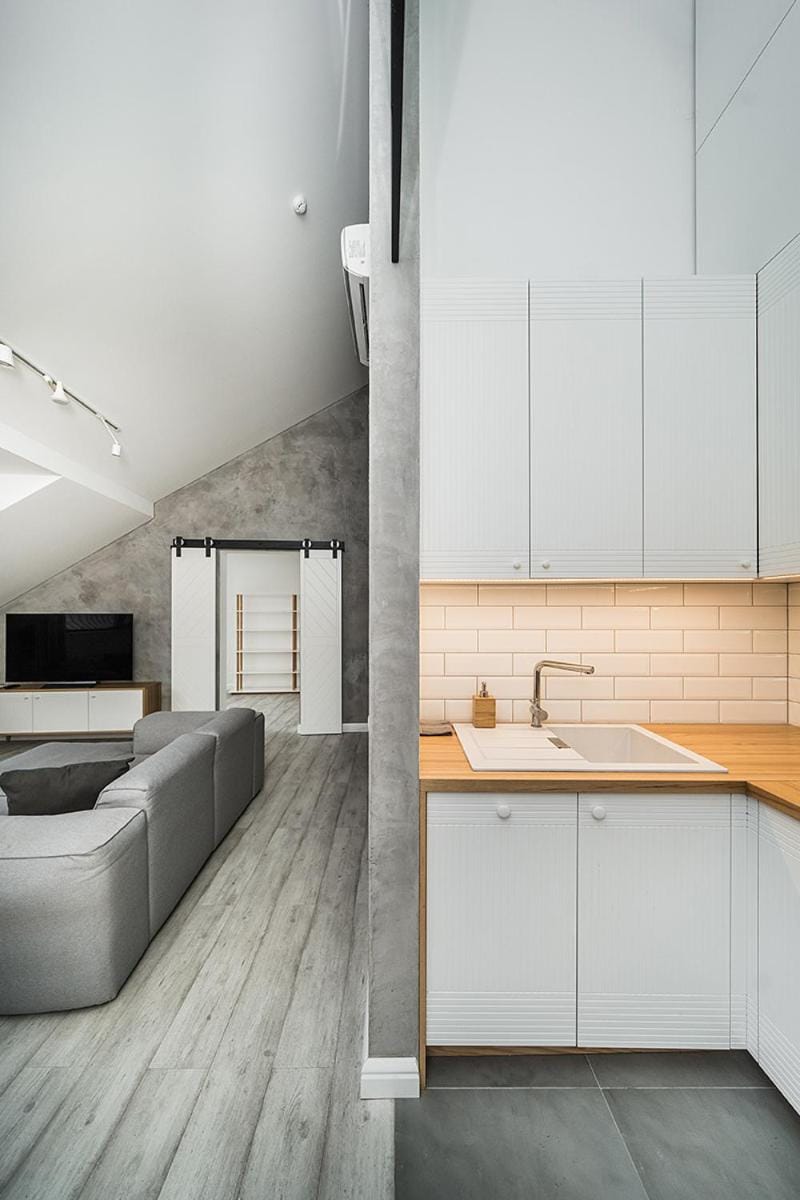 Kitchen or kitchenette, Living room