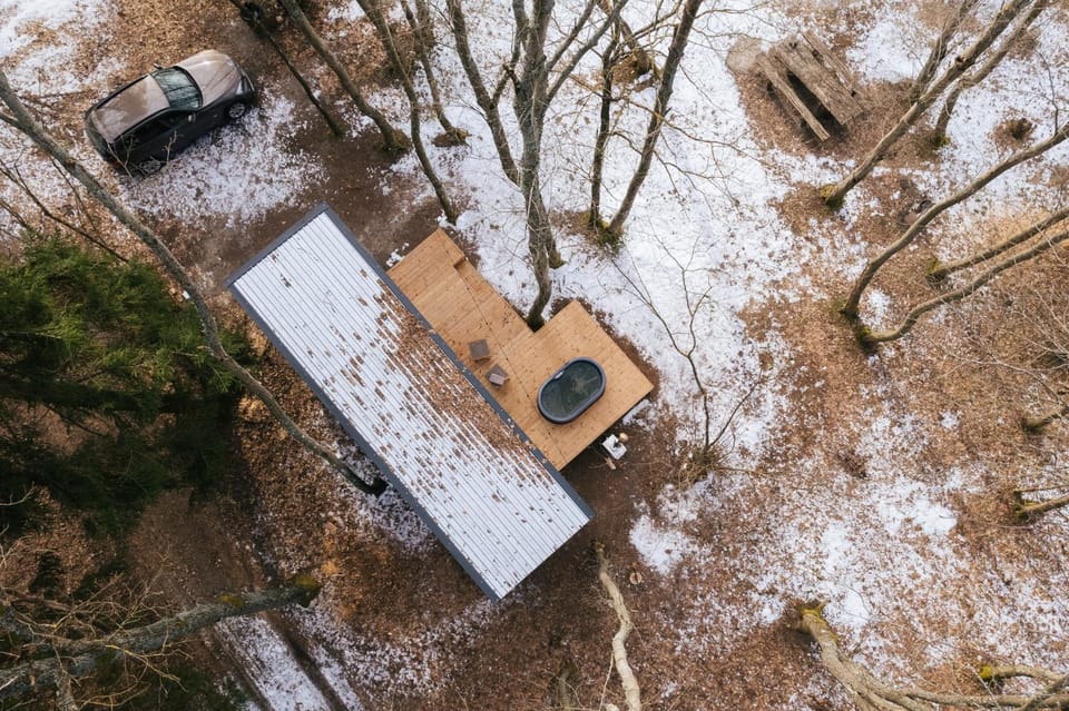 Patio, Day, Natural landscape, Bird's eye view, Winter, Parking