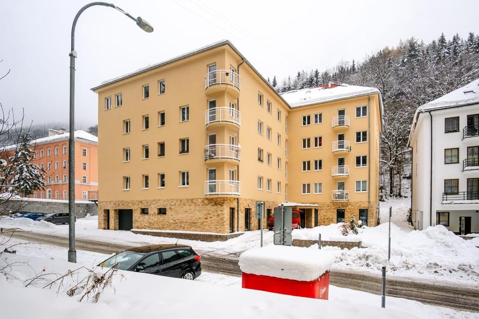 Property building, Neighbourhood, Natural landscape, Winter, Parking