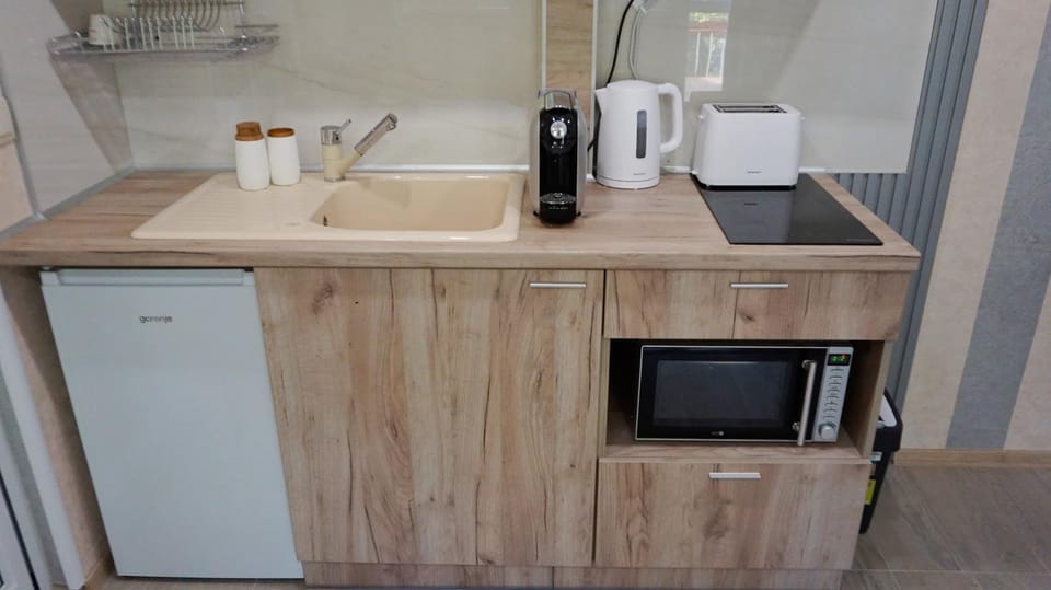 Coffee/tea facilities, Kitchen or kitchenette, minibar, stove, toaster