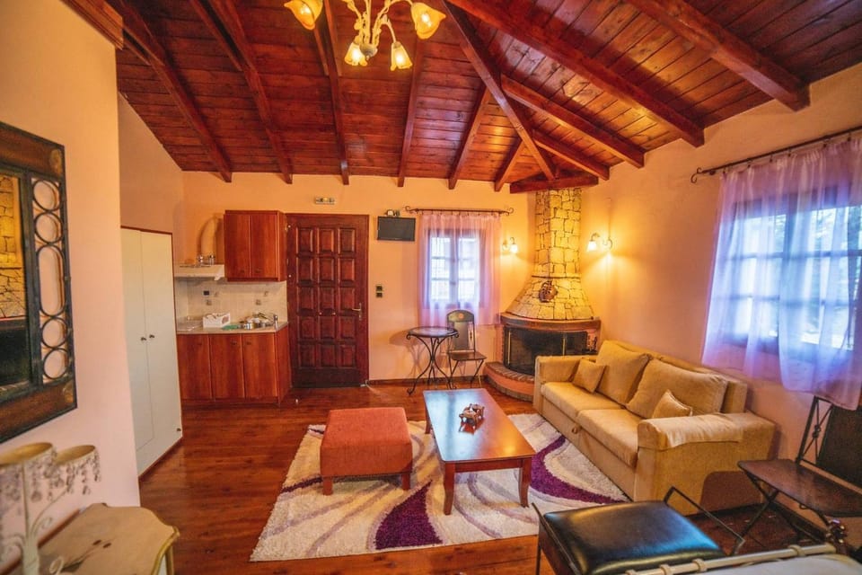 Bed, Kitchen or kitchenette, Seating area